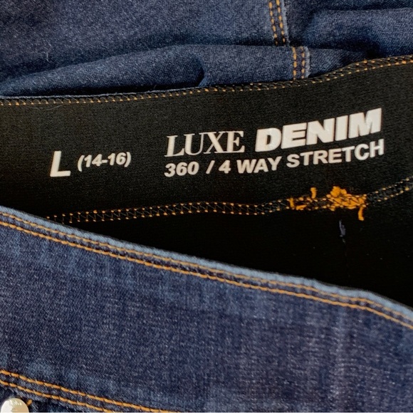 Nygard Slims Jeans Womens Large Blue Stretch High Rise Pull On Elastic Waist - Picture 6 of 7